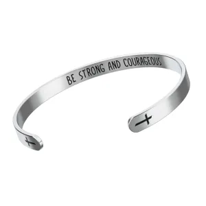 Be Strong And Courageous Cross Bracelet – Religious Bracelet – Joshua 1:9 — Catholic or Christian Women & Girls