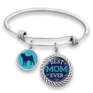Best Mom Ever Pug Charm Bracelet