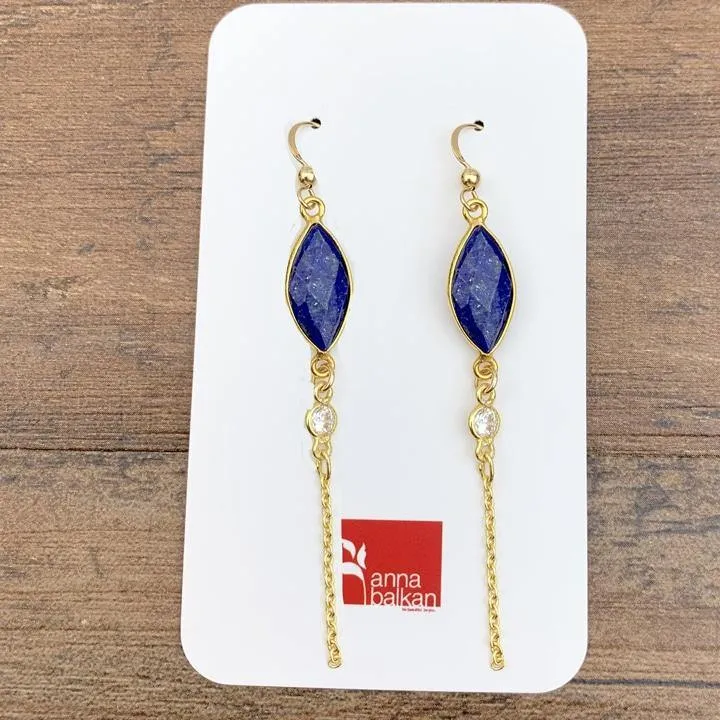 Bezeled Marquee Elegant Drop Earrings