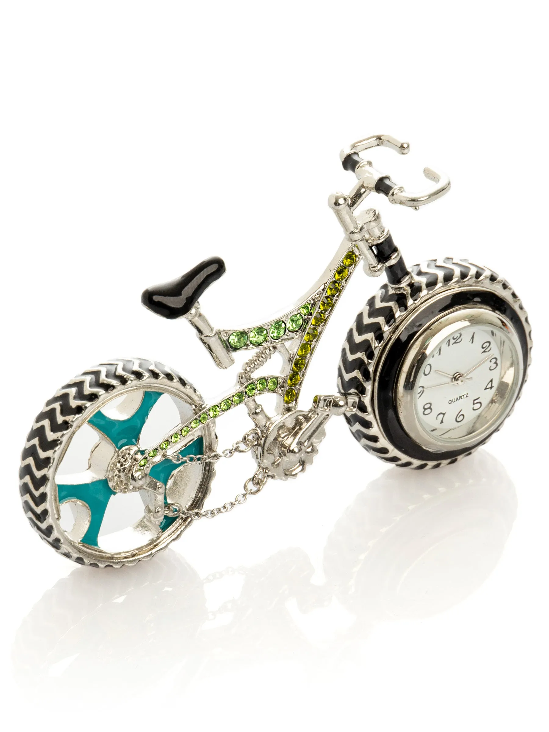 Bicycle clock with Green crystals