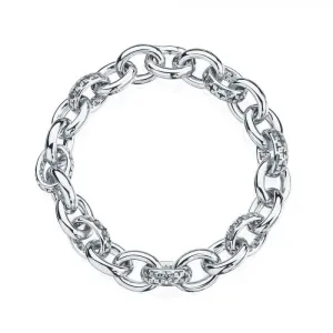 Birks Silver Muse Monogram Link Bracelet