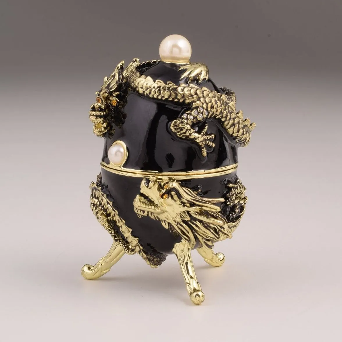 Black Faberge Egg with Dragon