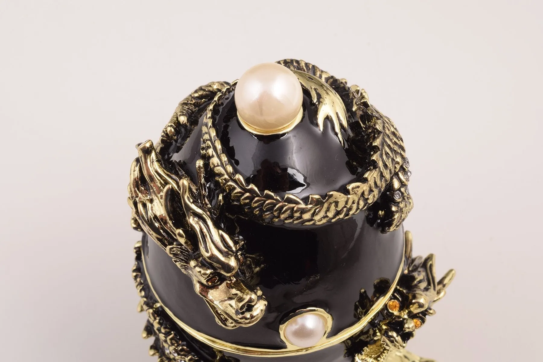 Black Faberge Egg with Dragon