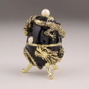 Black Faberge Egg with Dragon