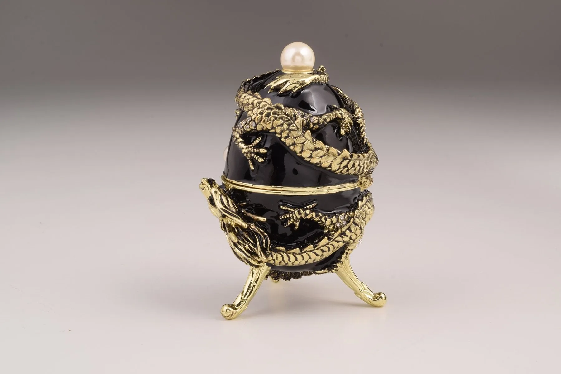 Black Faberge Egg with Dragon