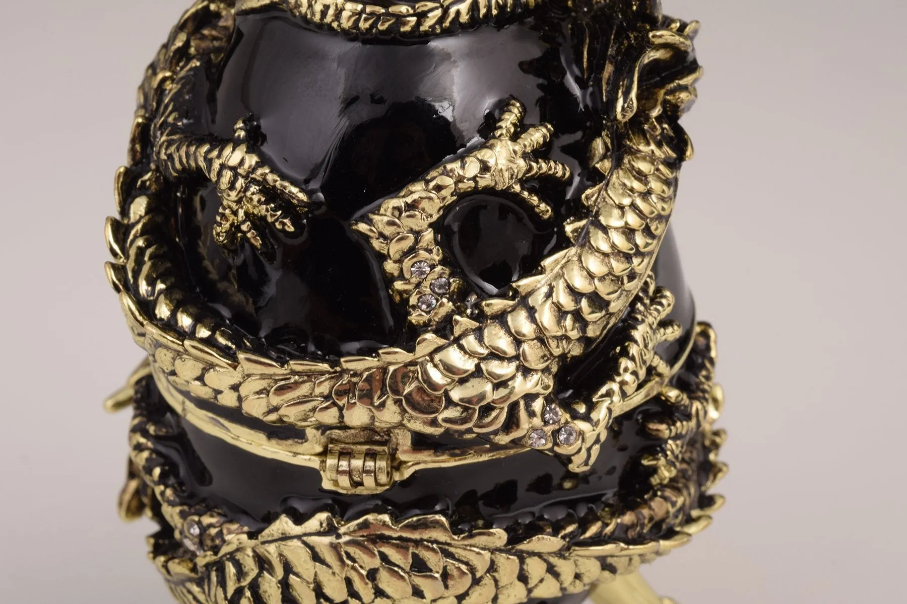 Black Faberge Egg with Dragon