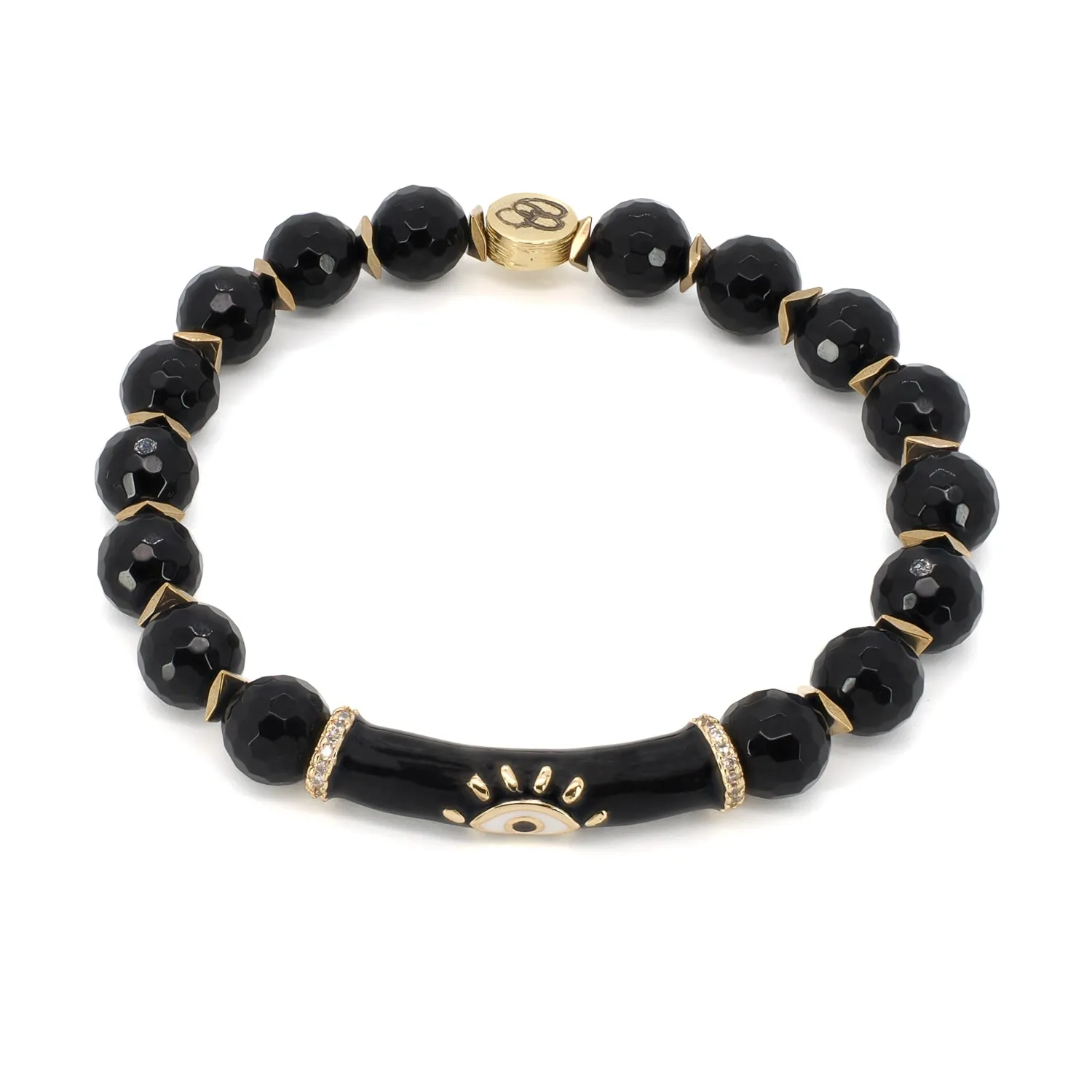 Black Onyx Stone Evil Eye Protection Beaded Bracelet
