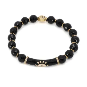 Black Onyx Stone Evil Eye Protection Beaded Bracelet