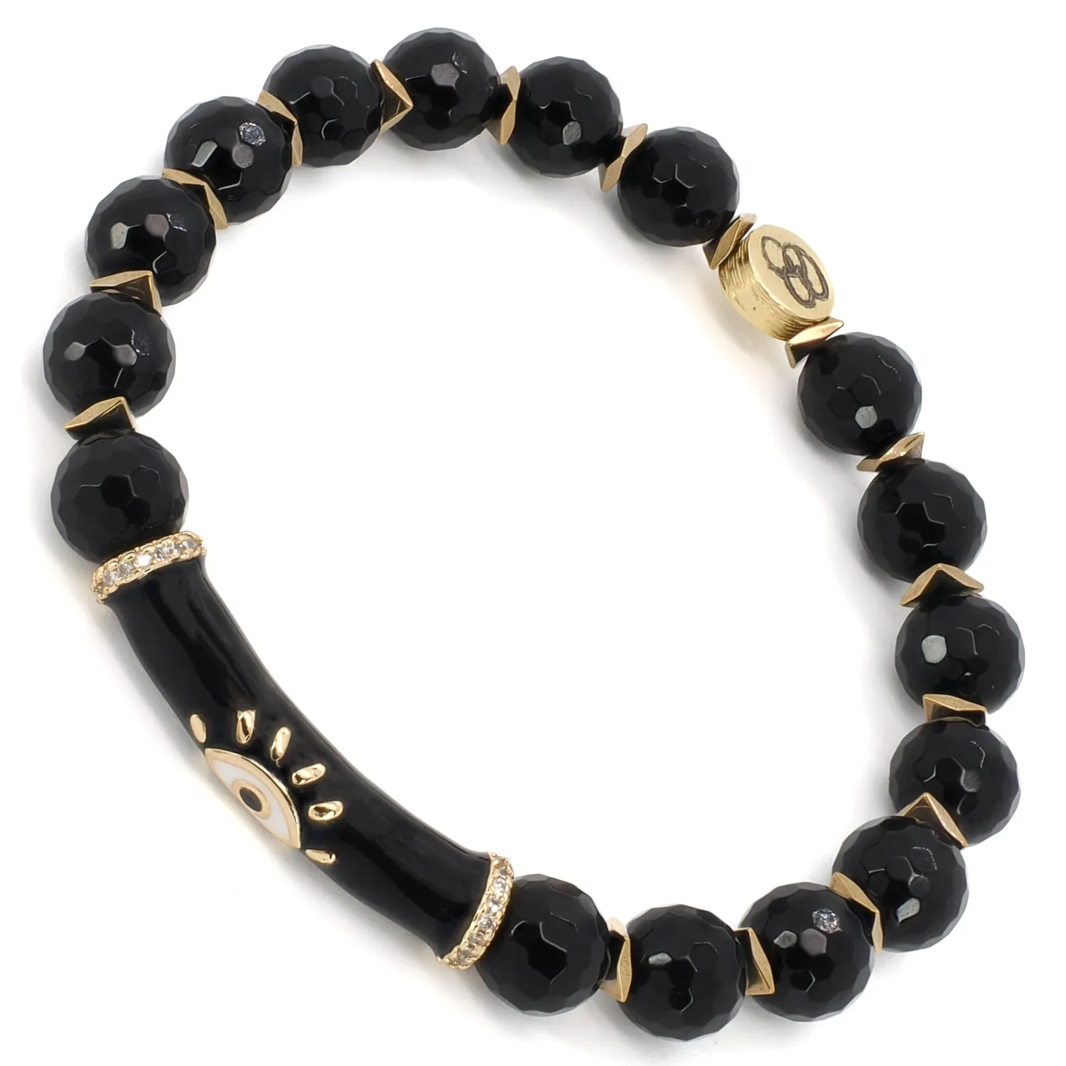 Black Onyx Stone Evil Eye Protection Beaded Bracelet