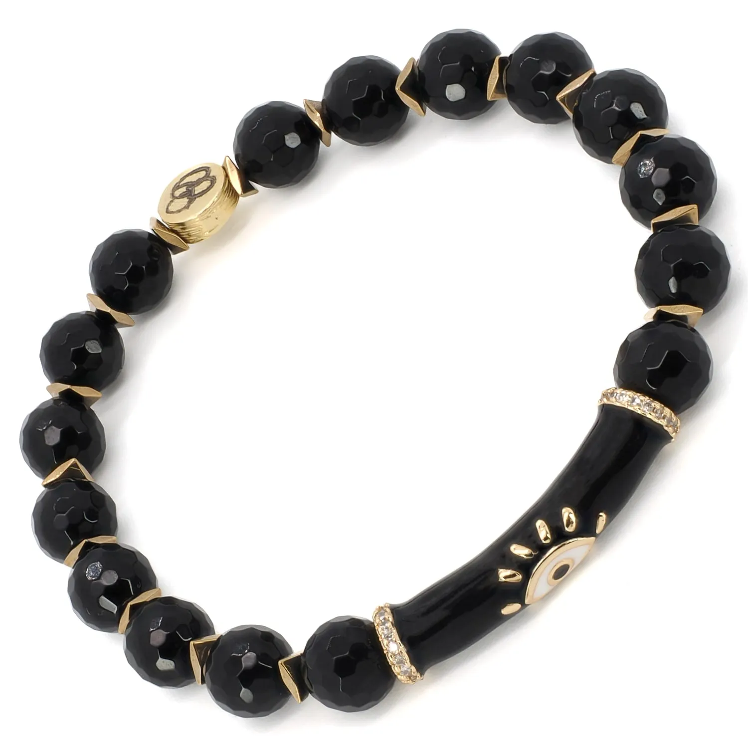 Black Onyx Stone Evil Eye Protection Beaded Bracelet