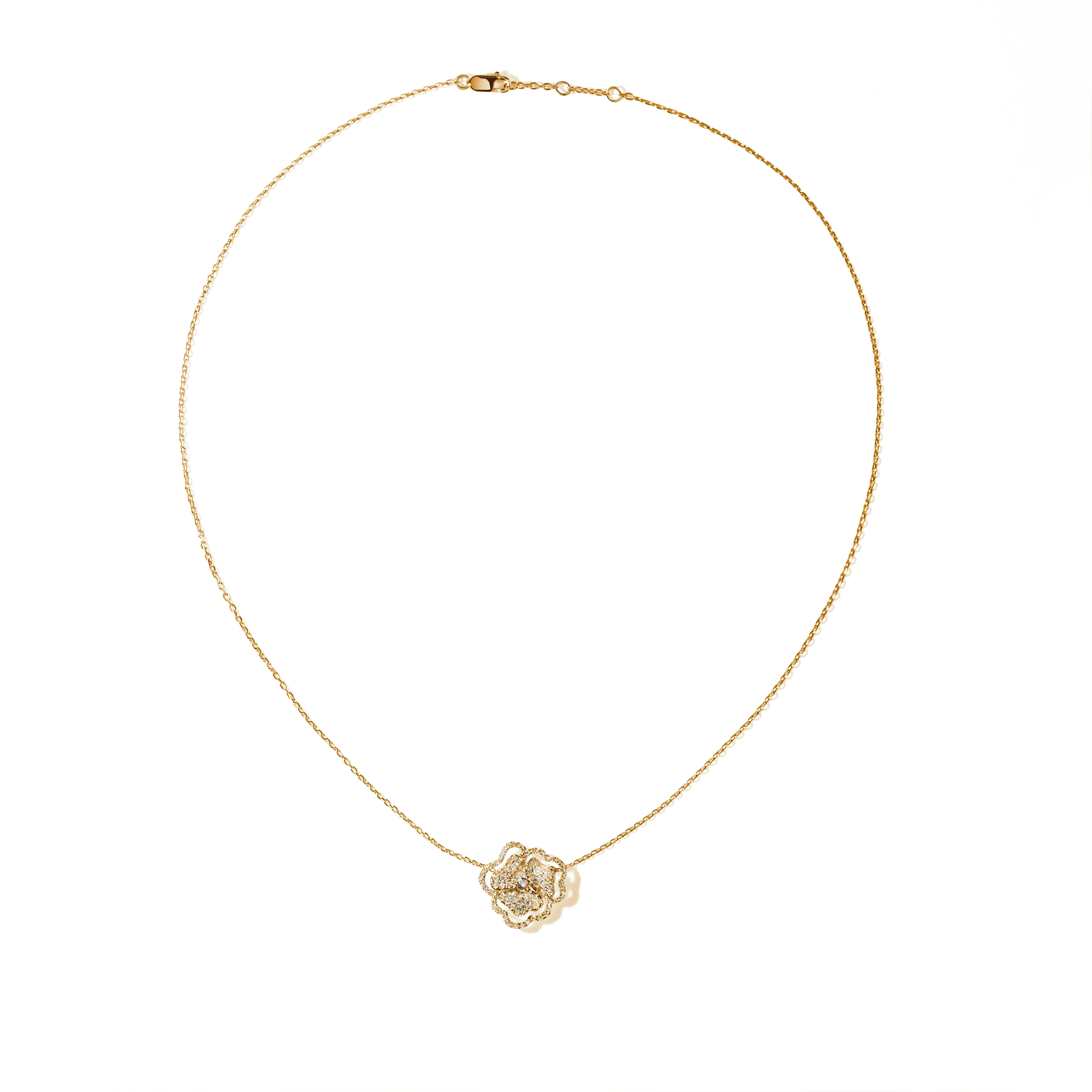 Bloom Mini Flower Halo Diamonds Necklace