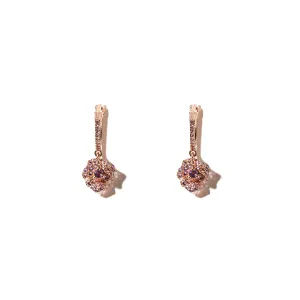 Bloom Petit Flower Amethyst Hoop Earrings in Rose Gold