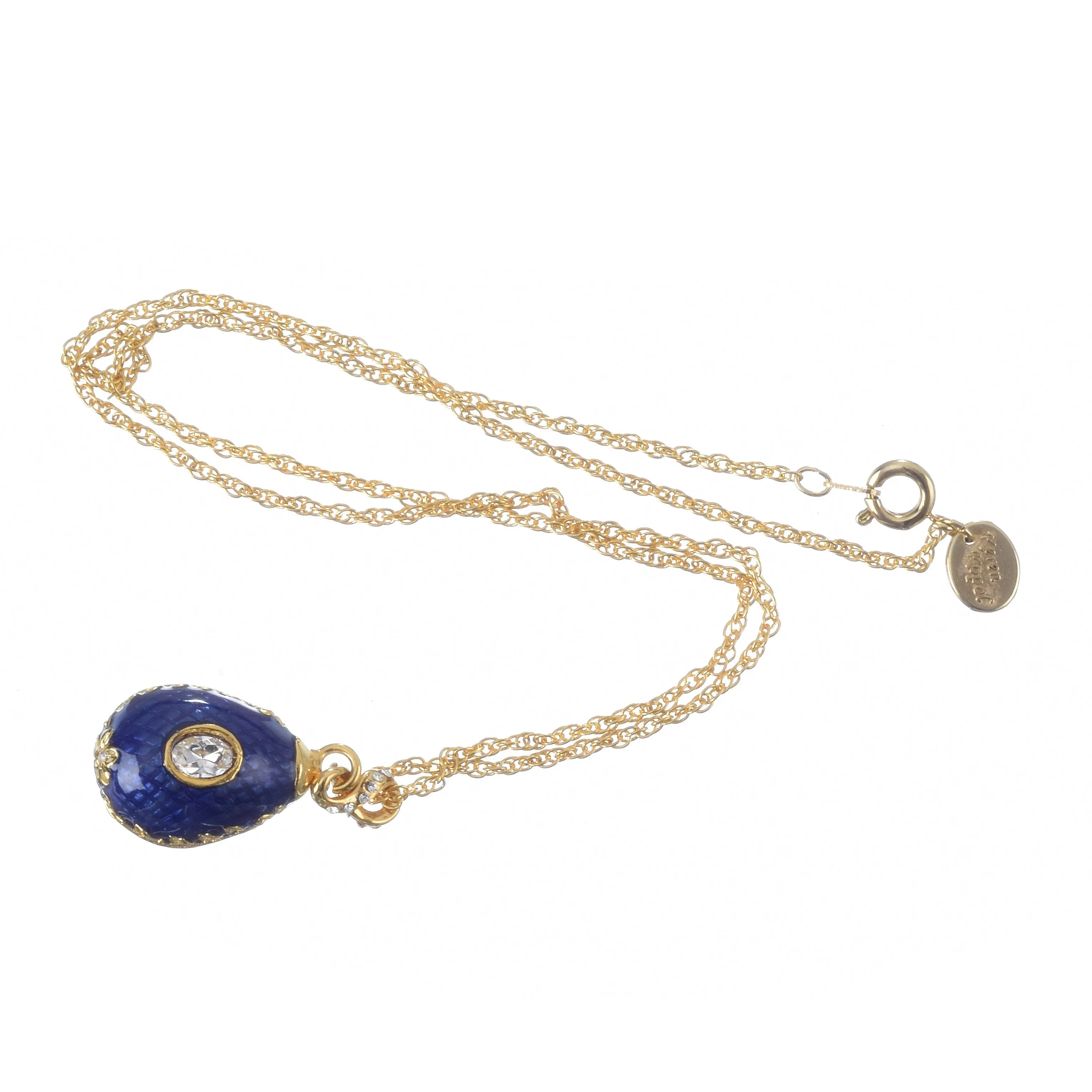 Blue Egg Pendant Gold Necklace