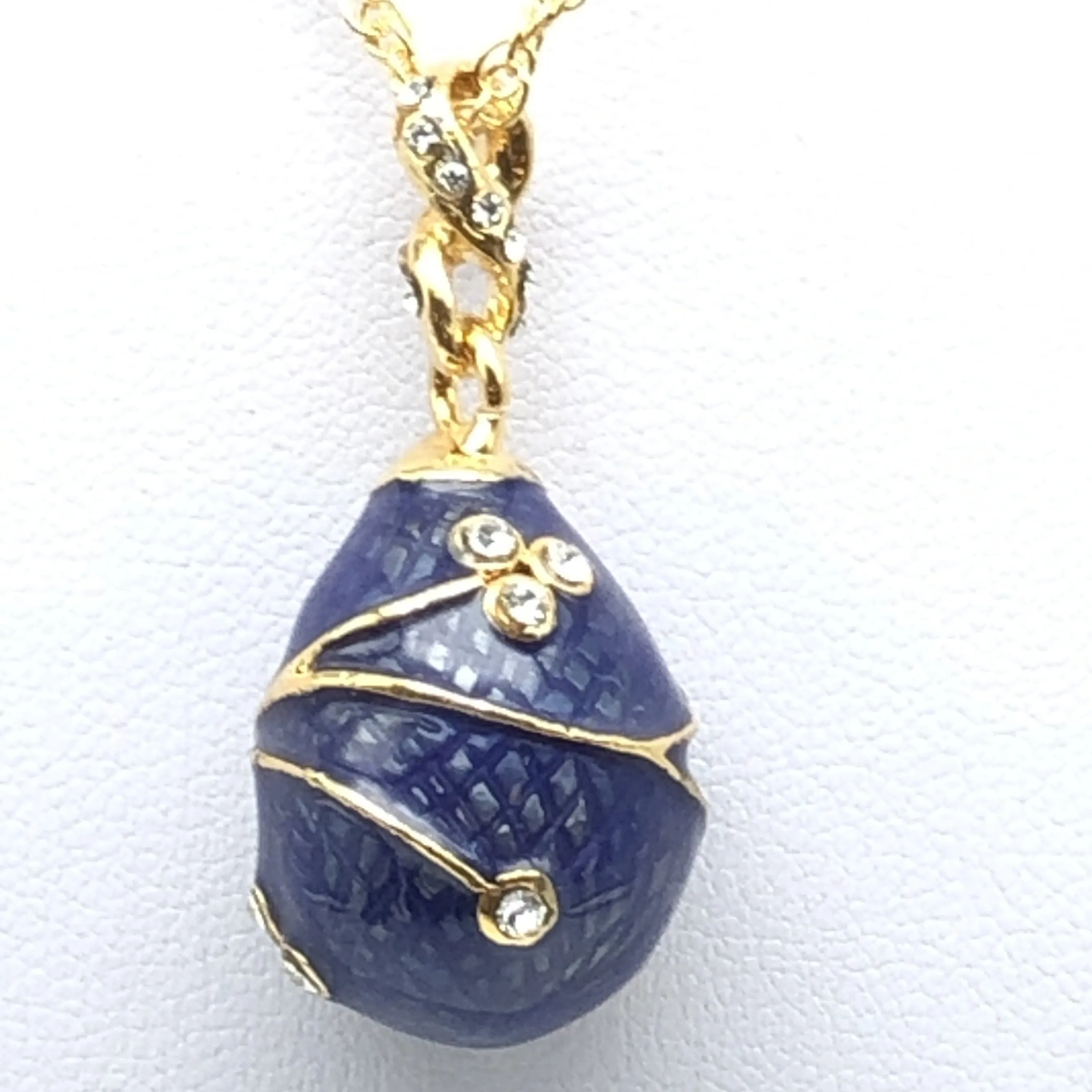 Blue Egg Pendant Gold Necklace