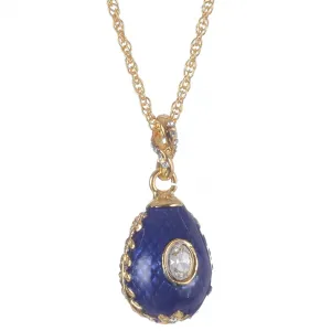 Blue Egg Pendant Gold Necklace