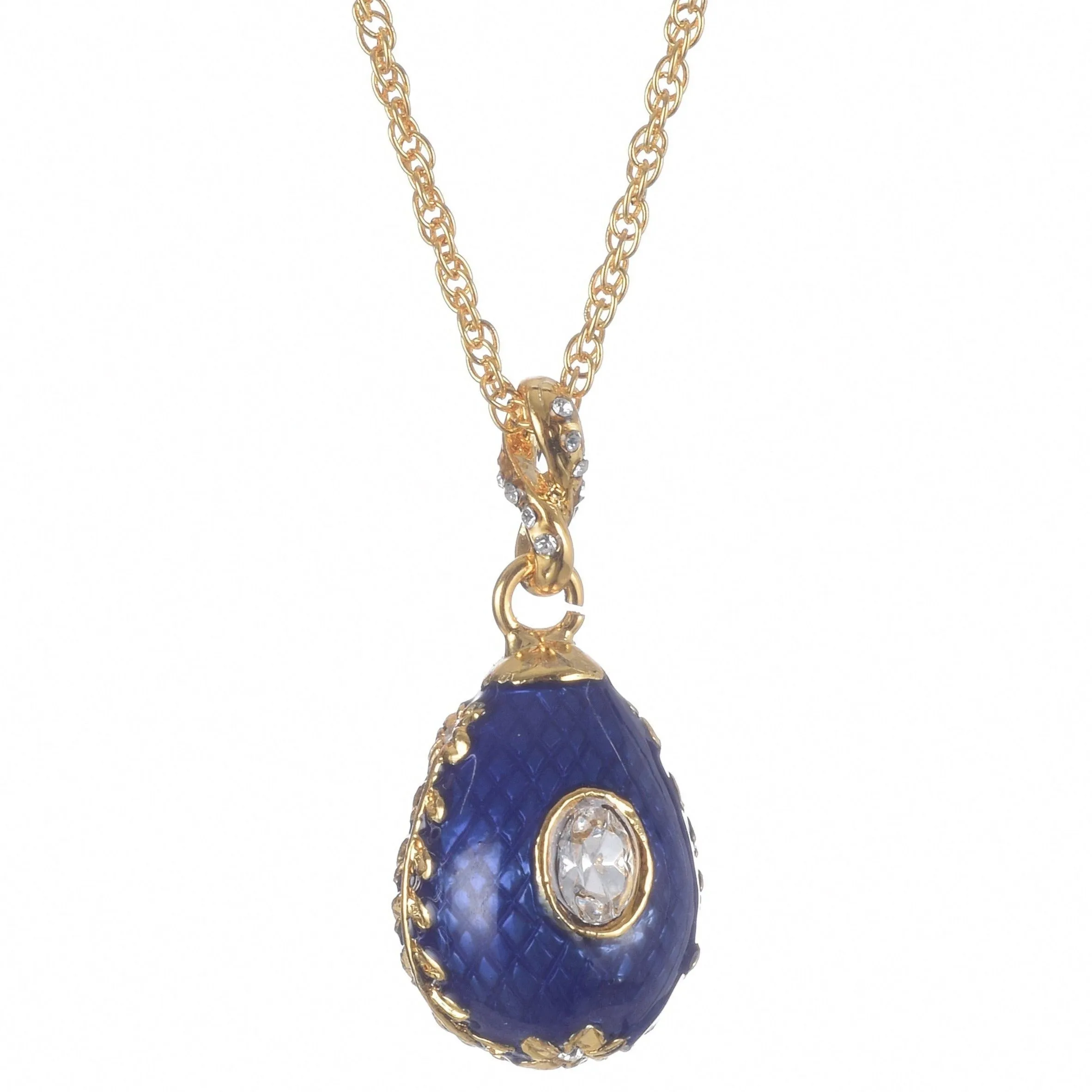 Blue Egg Pendant Gold Necklace