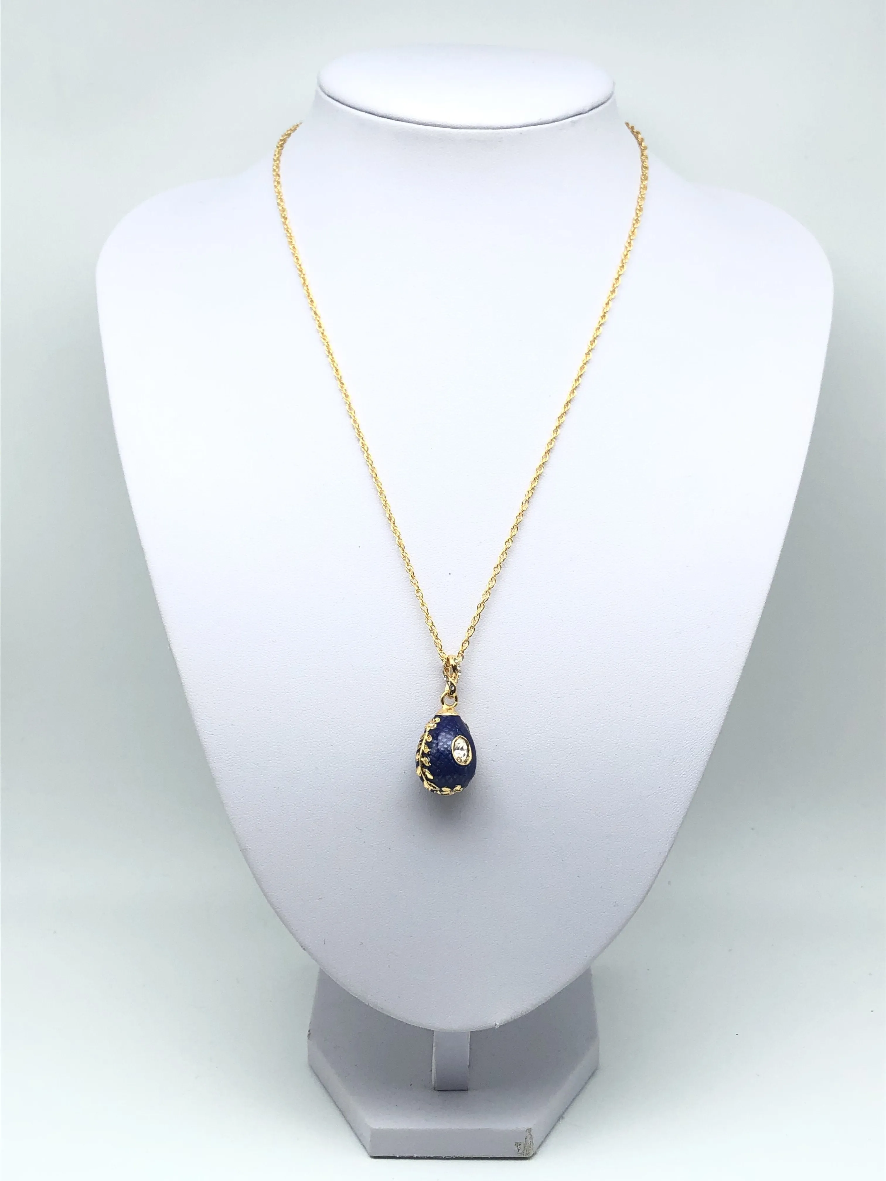 Blue Egg Pendant Gold Necklace