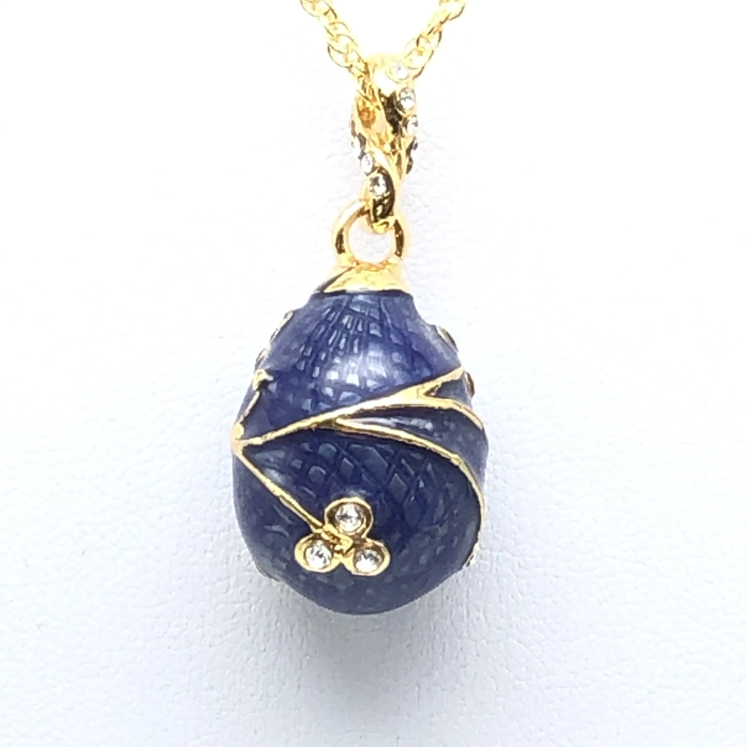 Blue Egg Pendant Gold Necklace
