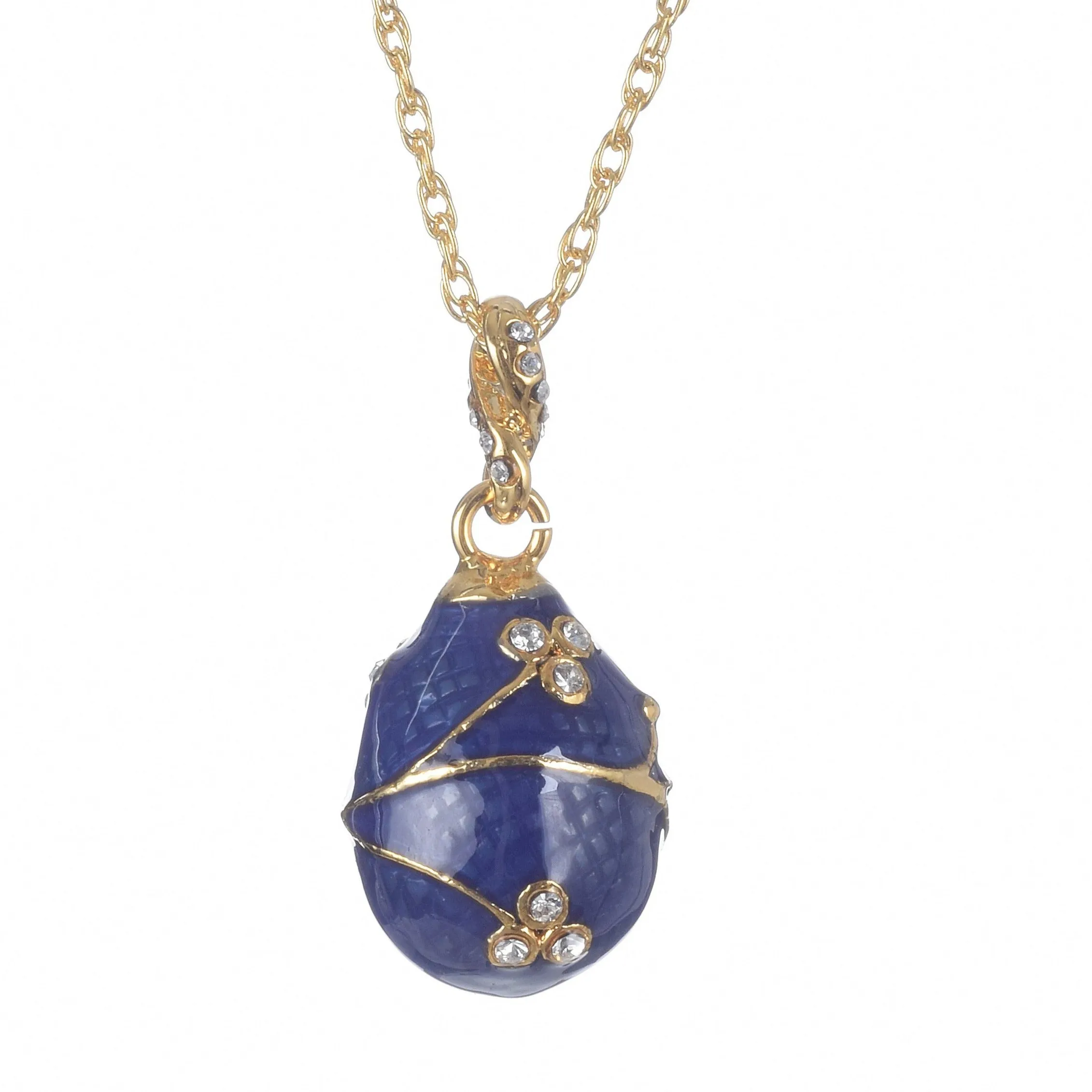 Blue Egg Pendant Gold Necklace