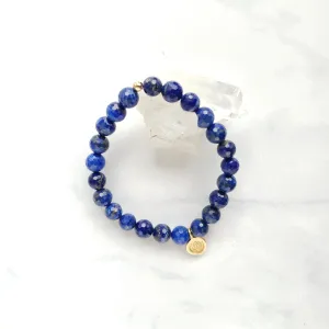 Blue Lapis Bracelet Golden Lotus