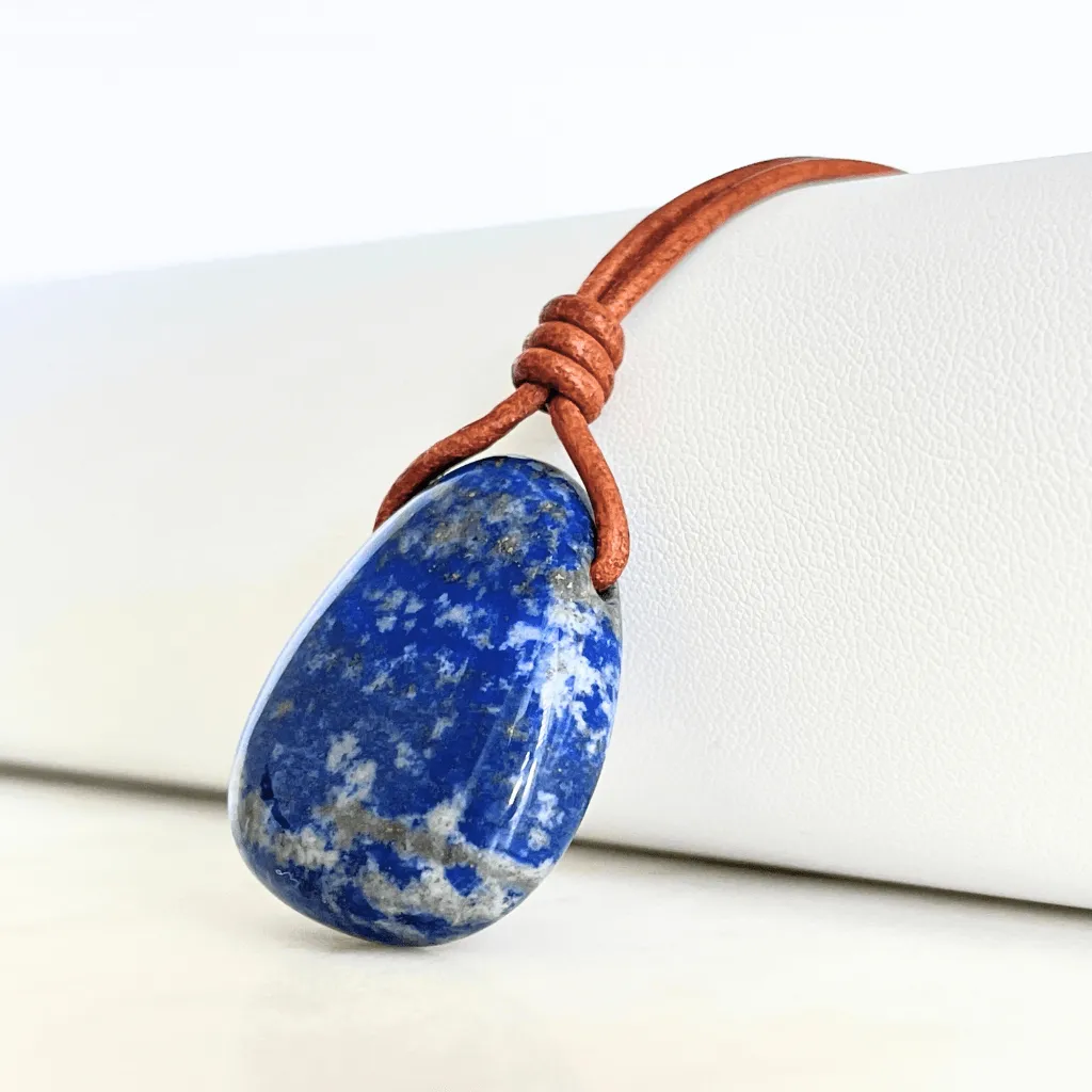 Blue Lapis Lazuli OOAK Gemstone Pendant - Midnight Beauty