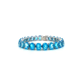 Blue Topaz Bracelet in .925 Sterling Silver - KSD 44074