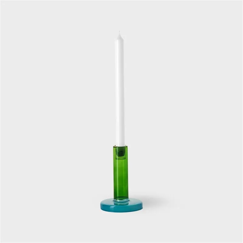 Bole candle holder S green-blue
