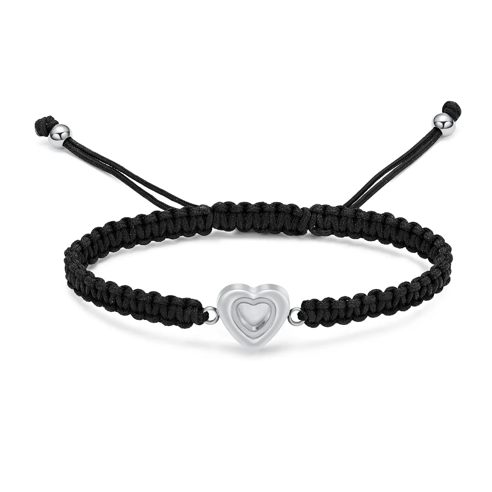 Braided Heart Memorial Ashes Bracelet – Adjustable Keepsake Urn for Women