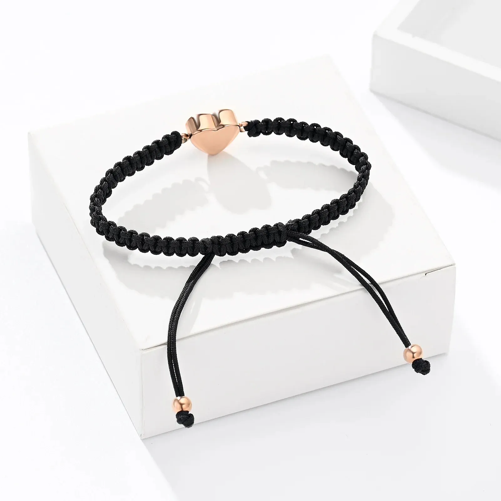 Braided Heart Memorial Ashes Bracelet – Adjustable Keepsake Urn for Women