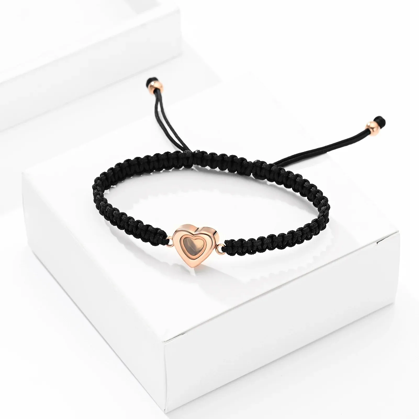 Braided Heart Memorial Ashes Bracelet – Adjustable Keepsake Urn for Women