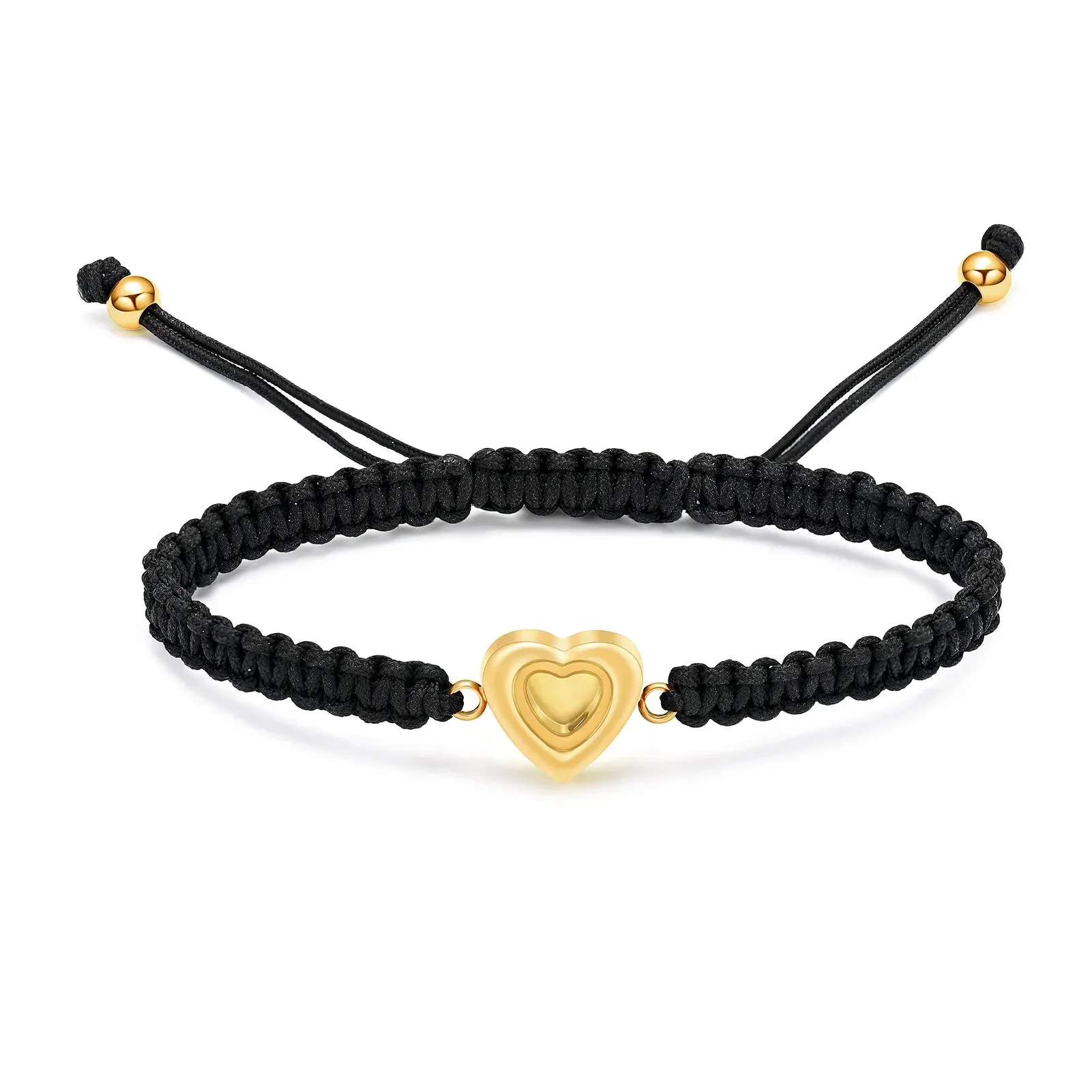 Braided Heart Memorial Ashes Bracelet – Adjustable Keepsake Urn for Women