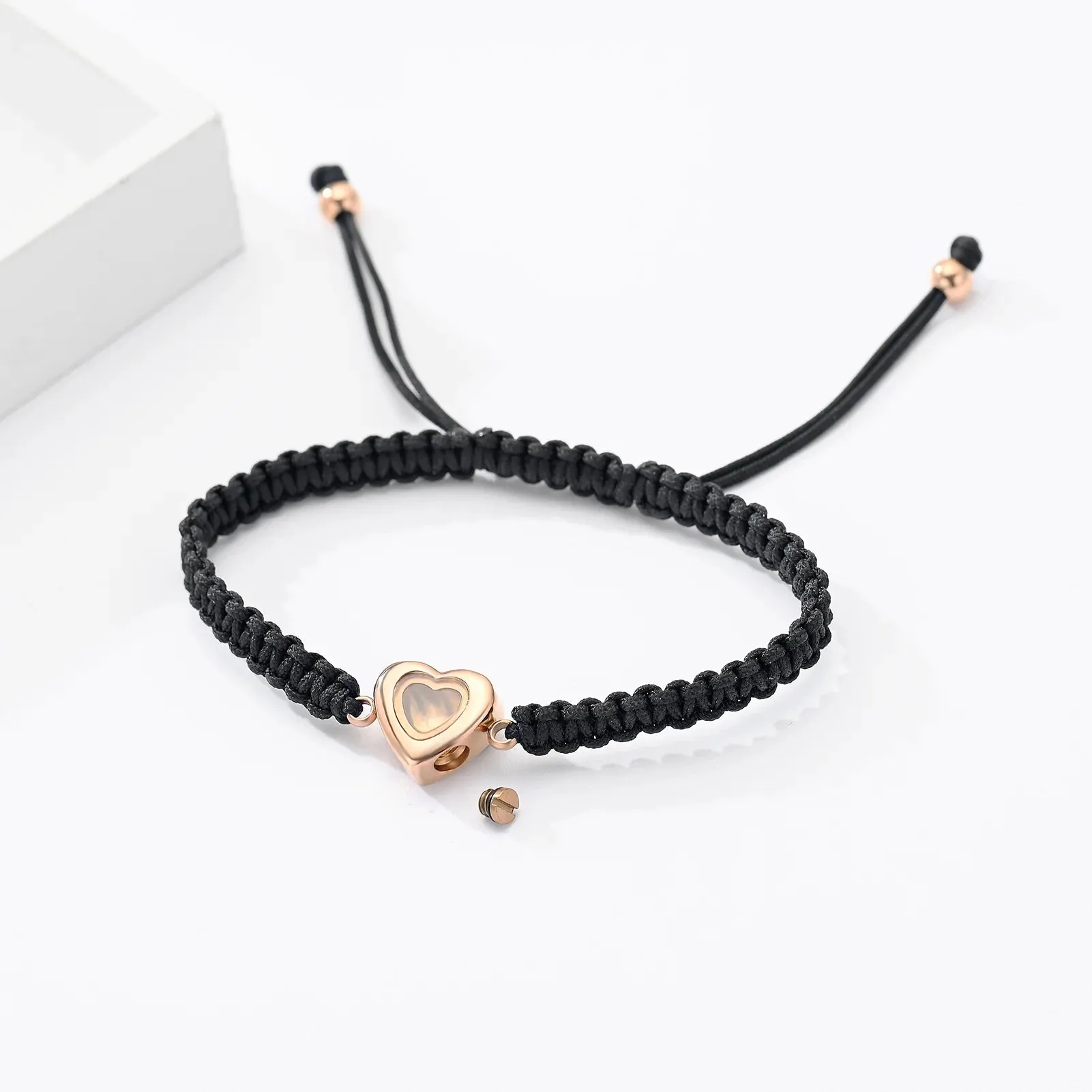 Braided Heart Memorial Ashes Bracelet – Adjustable Keepsake Urn for Women