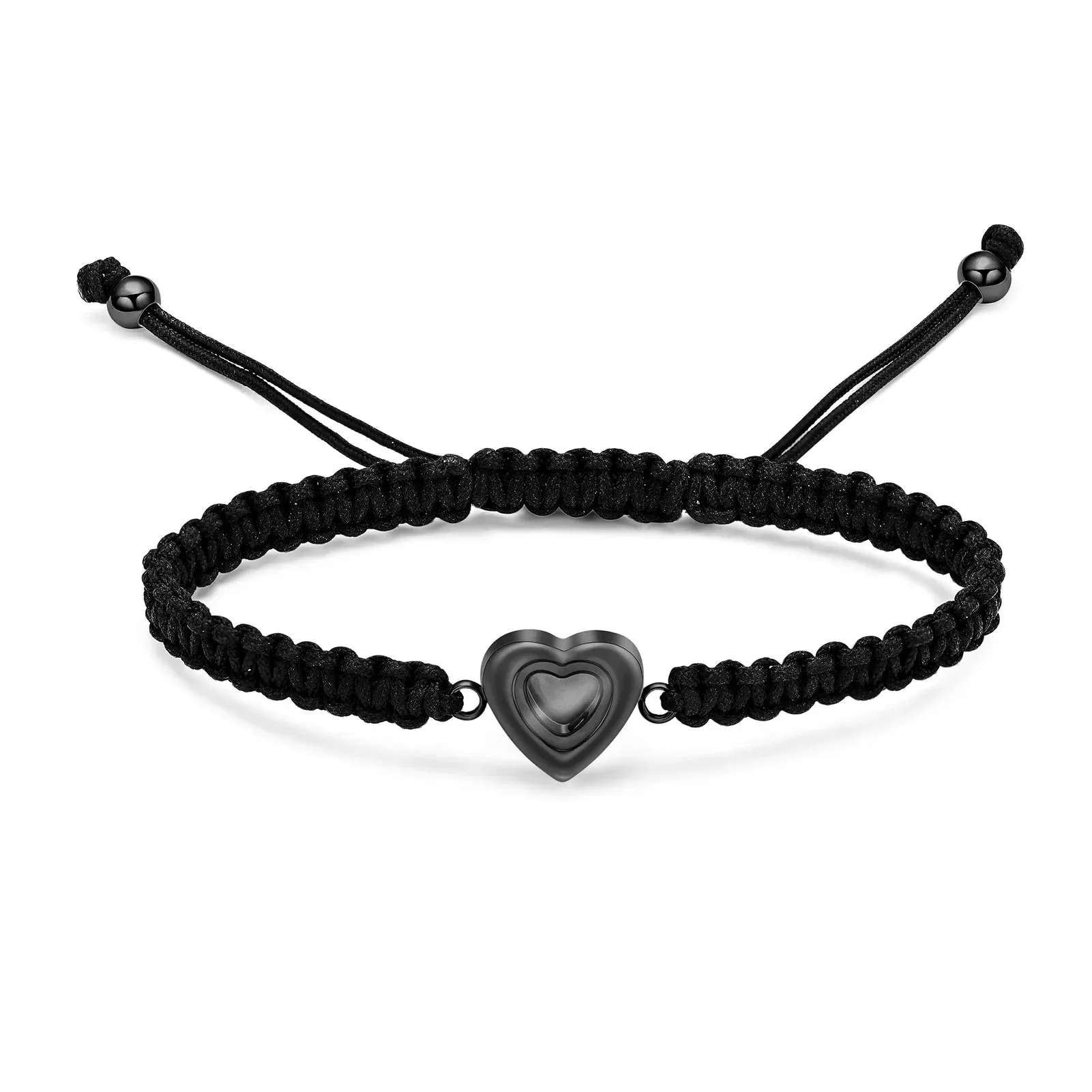 Braided Heart Memorial Ashes Bracelet – Adjustable Keepsake Urn for Women