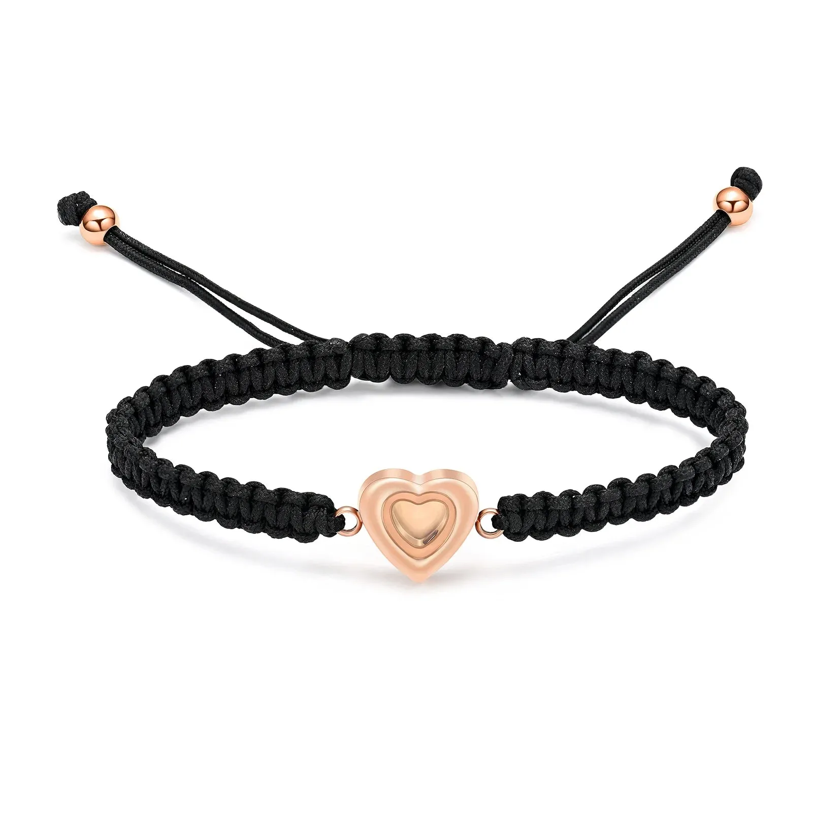 Braided Heart Memorial Ashes Bracelet – Adjustable Keepsake Urn for Women