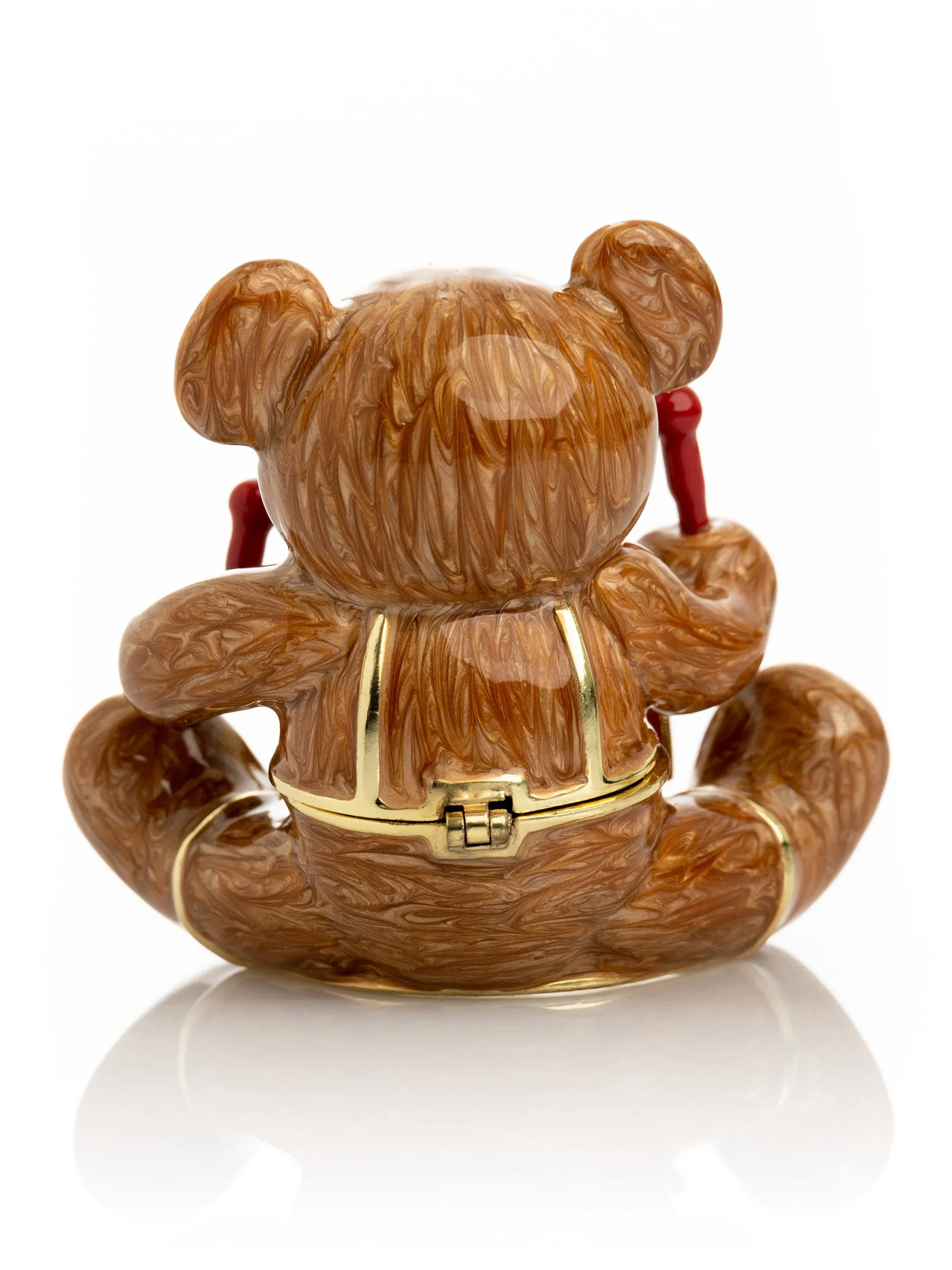 Brown Bear with Clock in a Drum