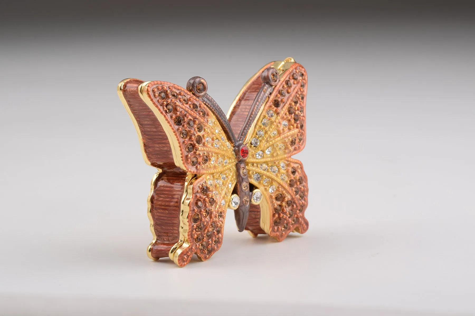 Brown Butterfly Trinket Box