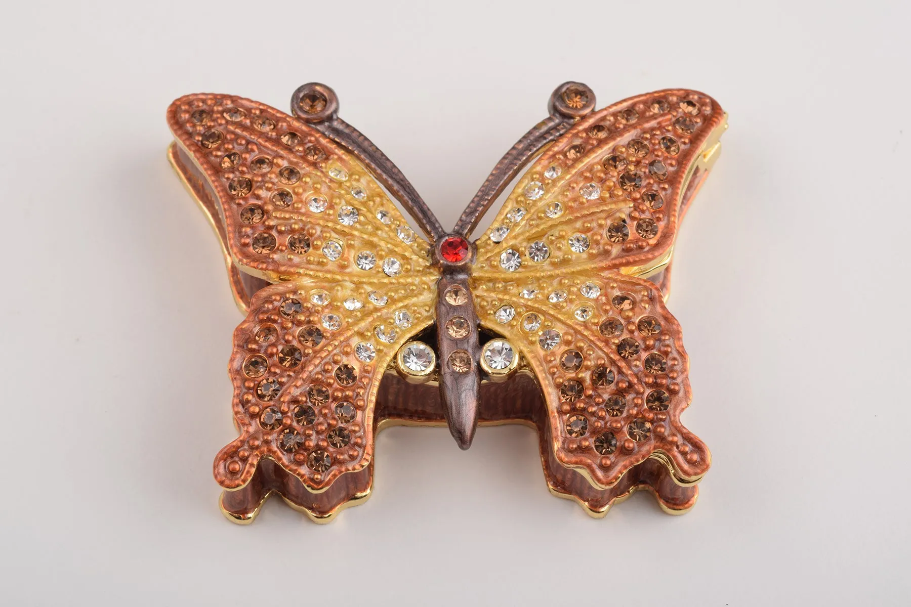 Brown Butterfly Trinket Box