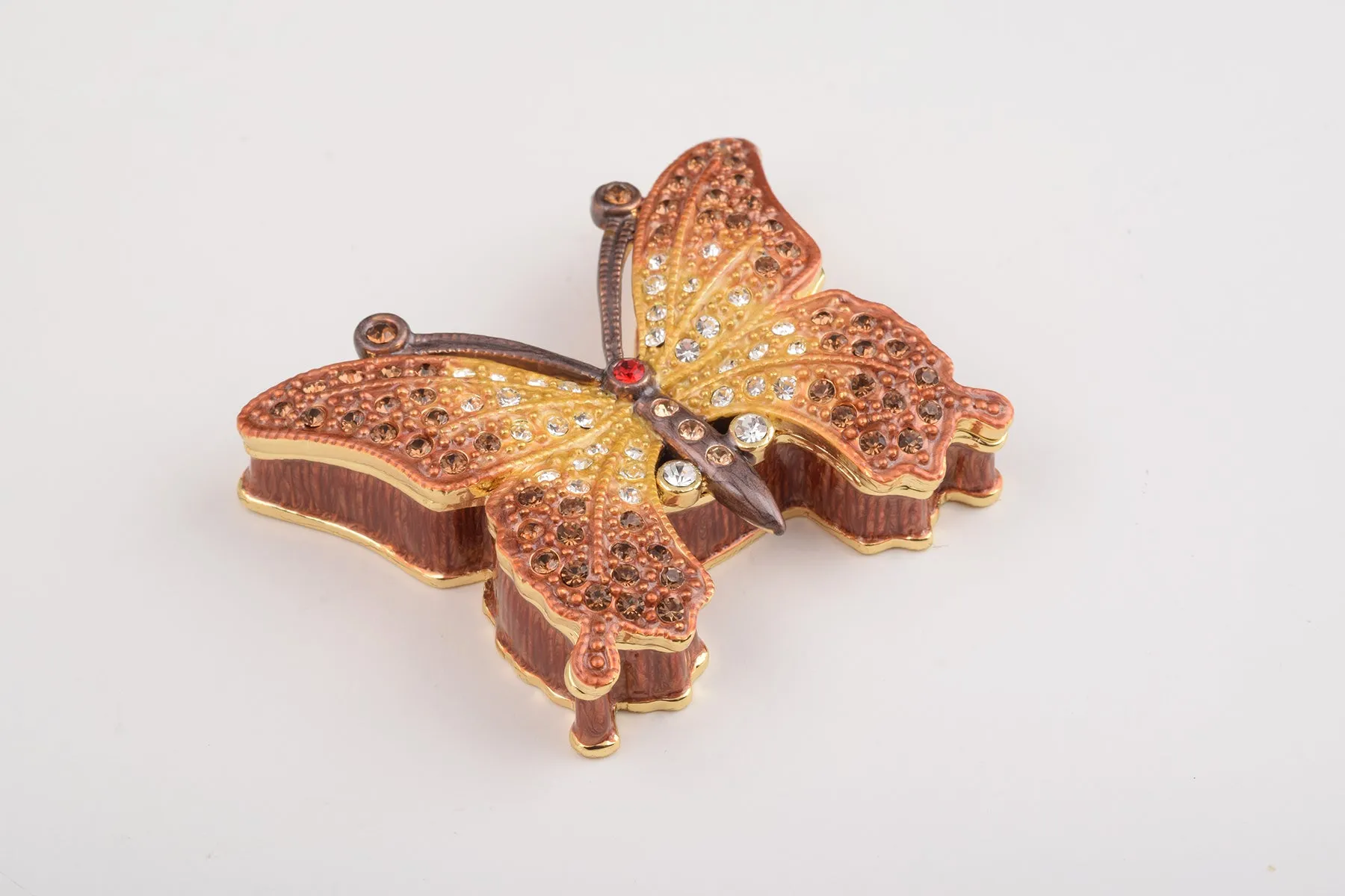 Brown Butterfly Trinket Box