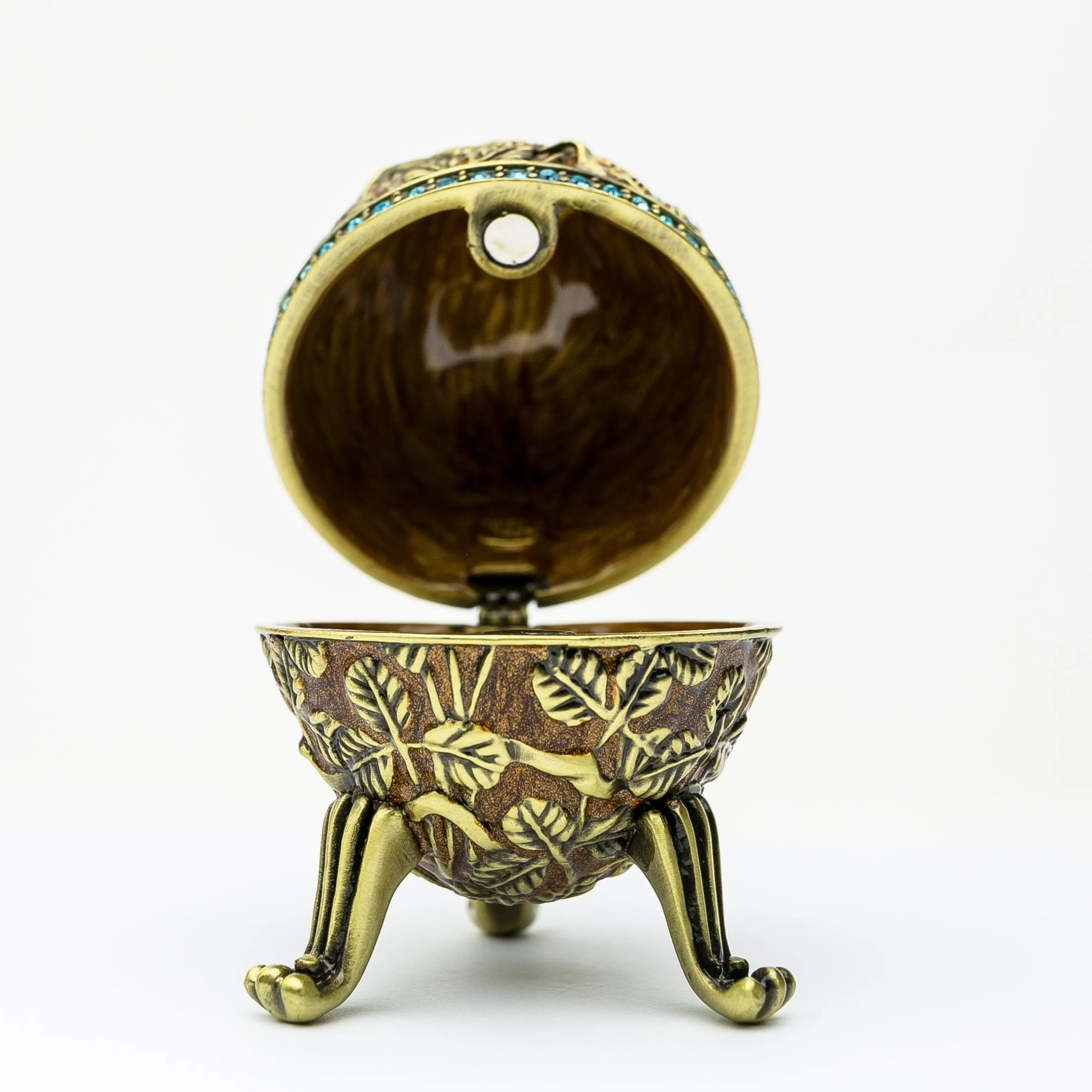 Brown Faberge Egg with Leaves