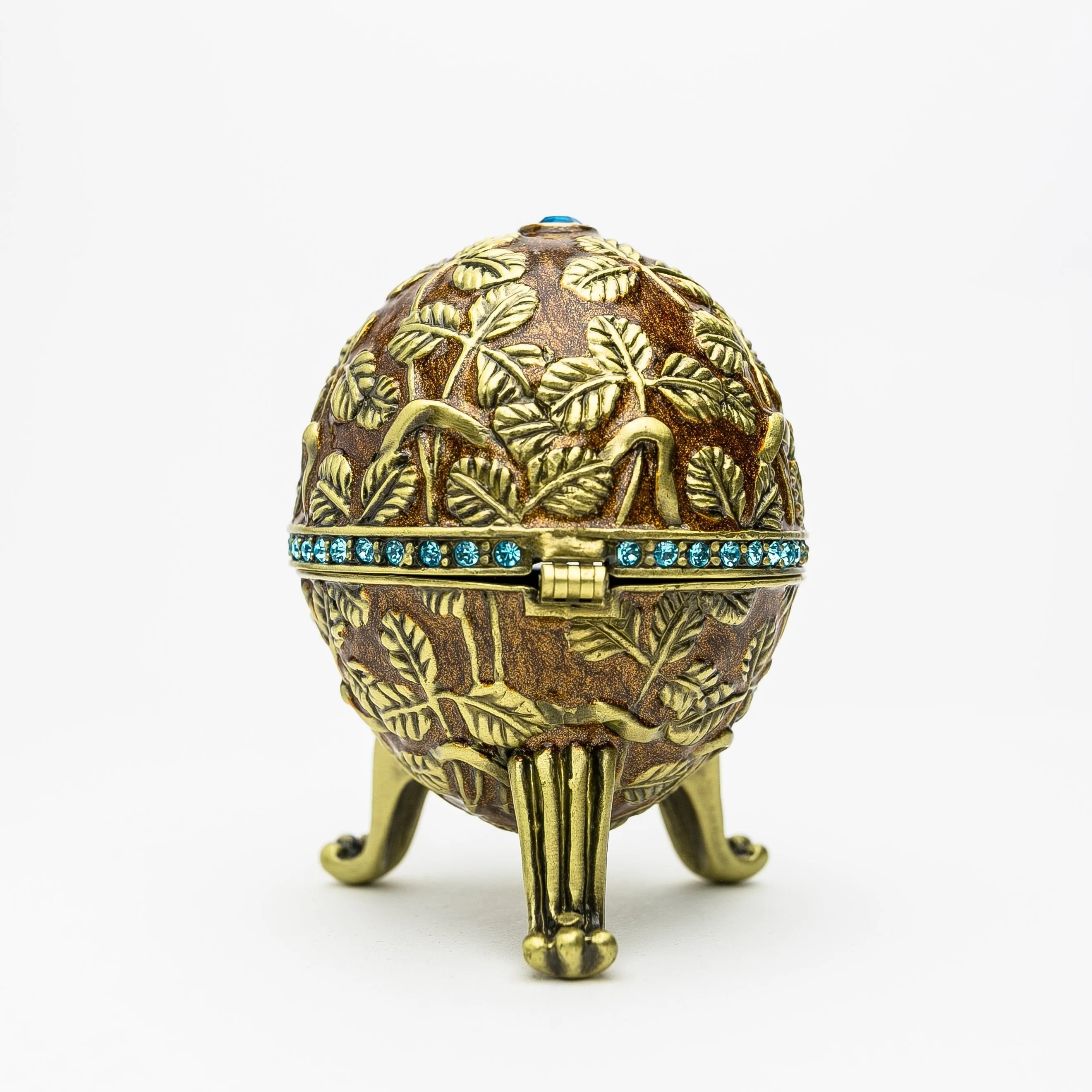 Brown Faberge Egg with Leaves