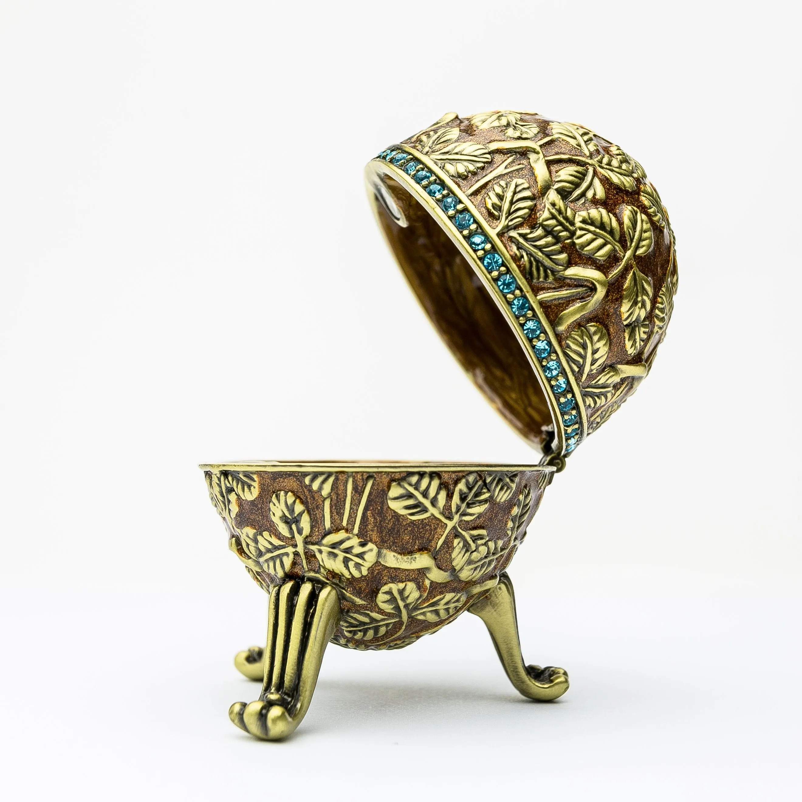 Brown Faberge Egg with Leaves
