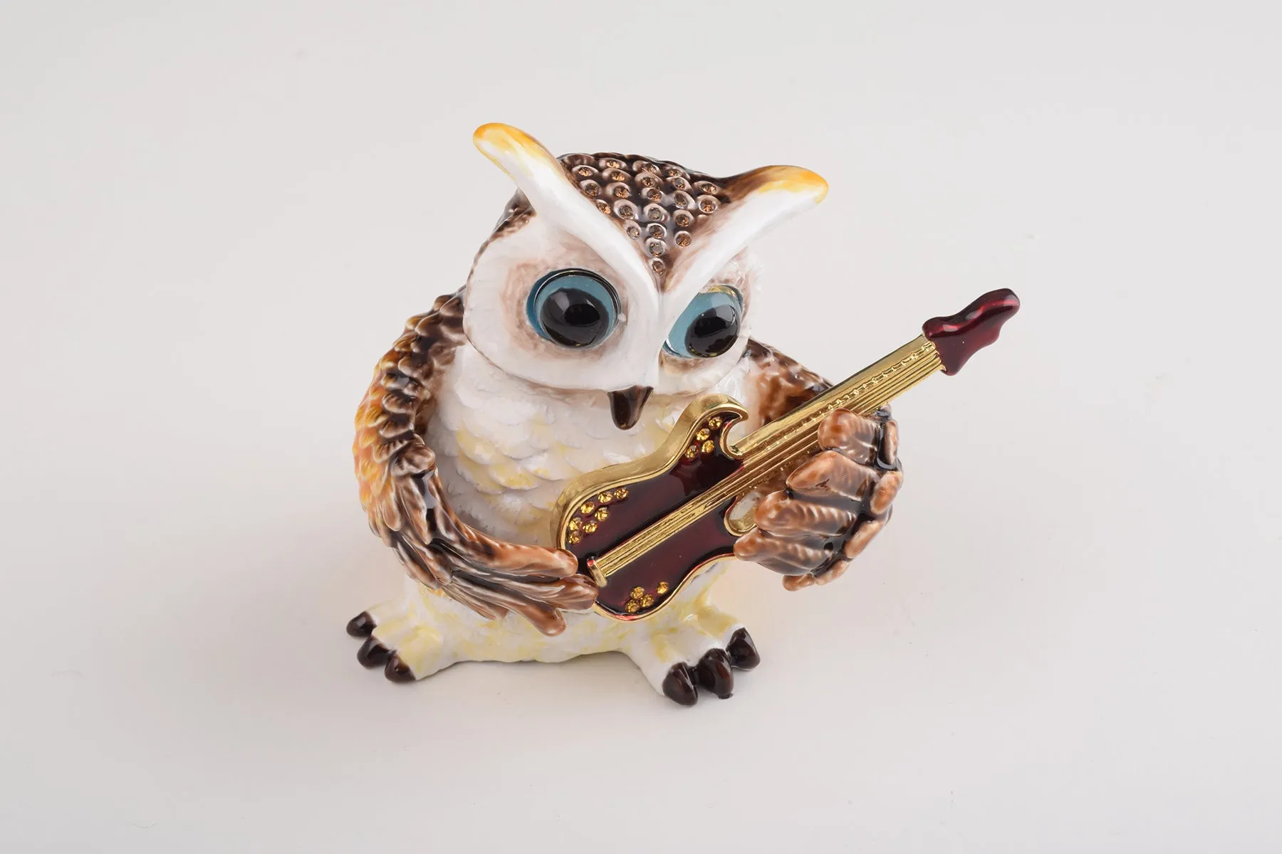 Brown Owl Playing Guitar Trinket Box