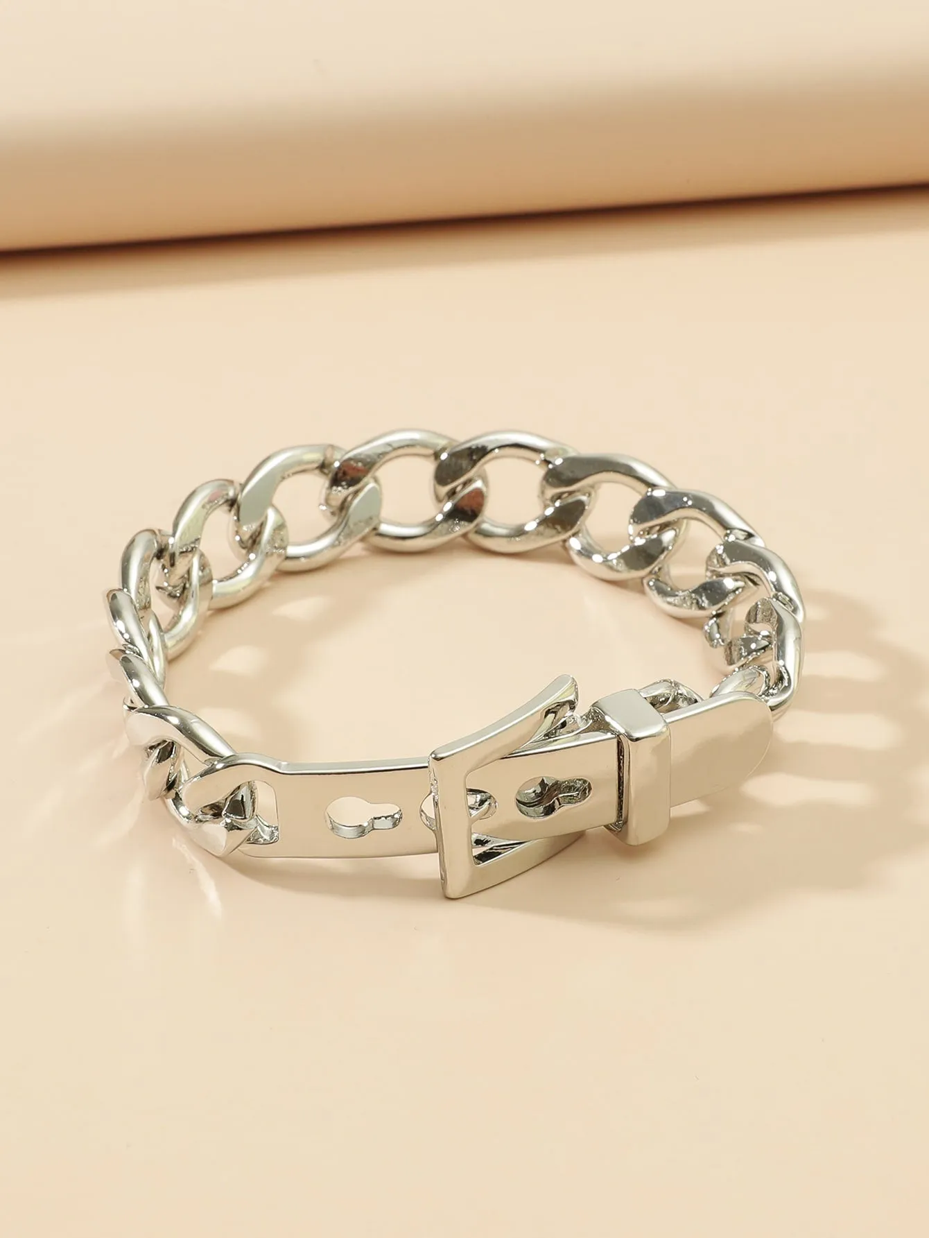 Buckle Design Bracelet - Silver- FD ⚡