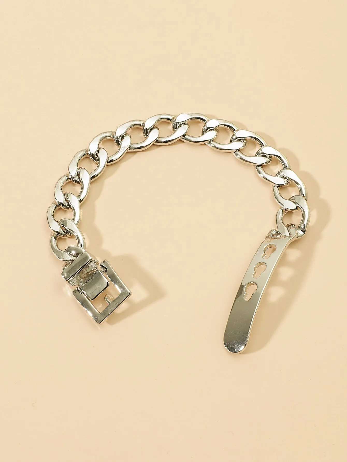Buckle Design Bracelet - Silver- FD ⚡