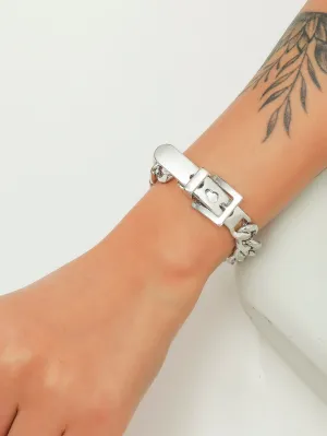 Buckle Design Bracelet - Silver- FD ⚡