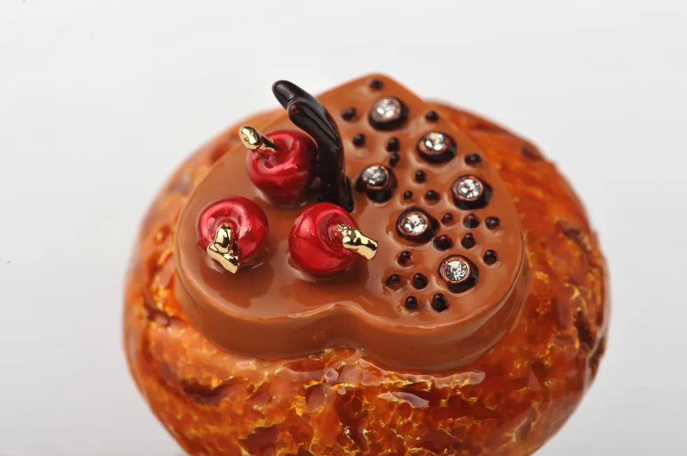 Butter Cupcake with Chocolate Heart & Cherries
