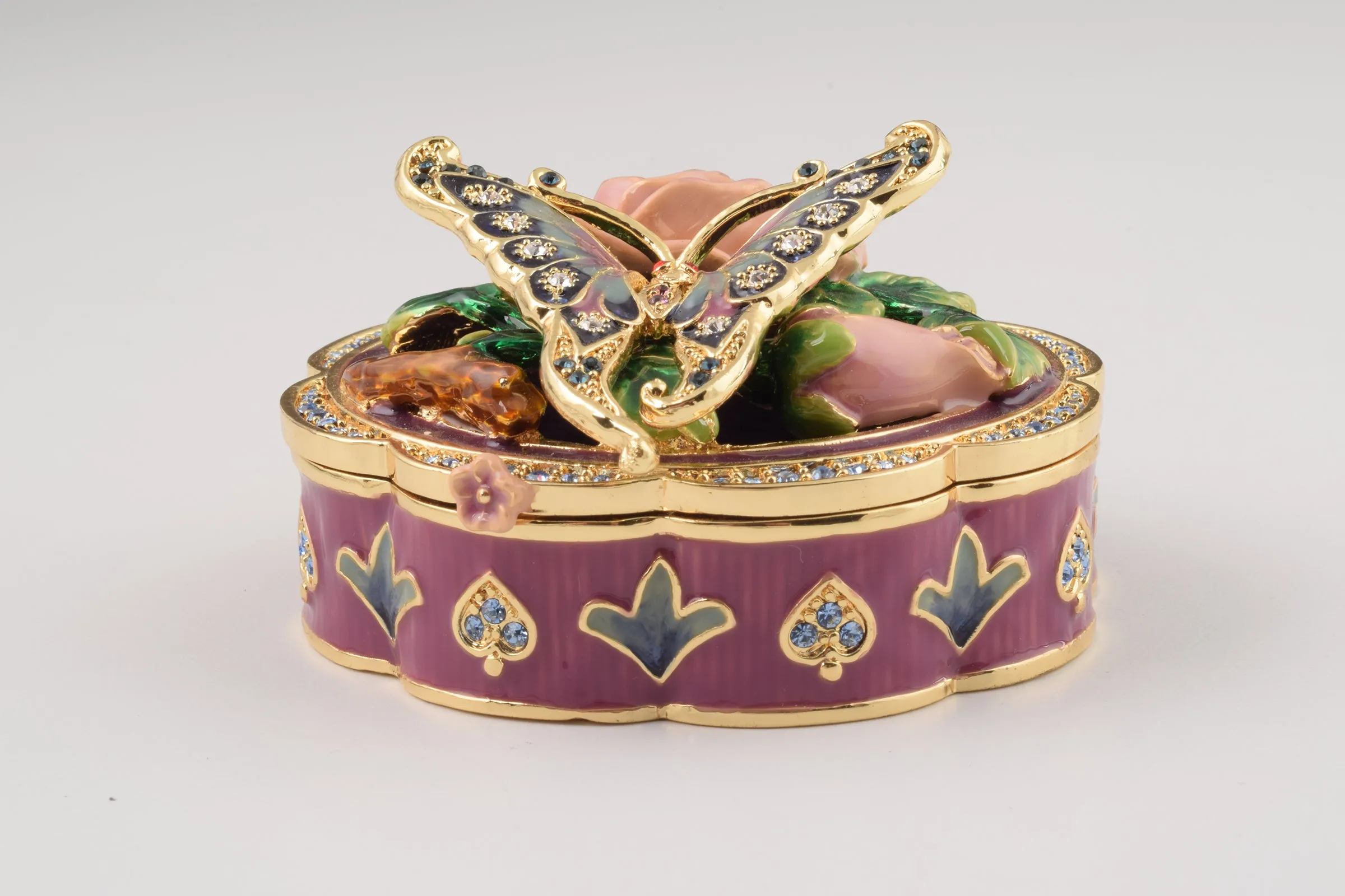 Butterfly on a Flower Trinket Box