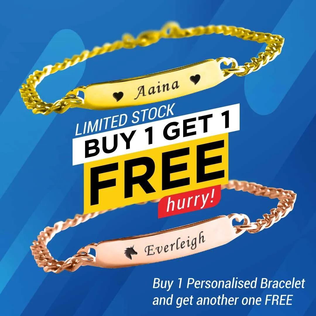 BUY ONE GET ONE Personalised Heart Bracelet