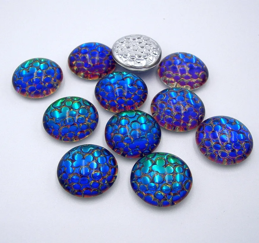 Cabochons Glass Transparent Snakeskin Mosaic