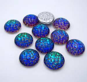 Cabochons Glass Transparent Snakeskin Mosaic